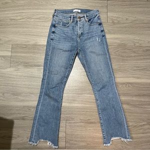 LOFT high waisted flare cropped jeans